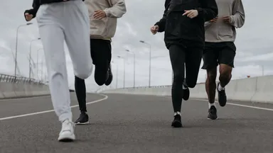 People running outside